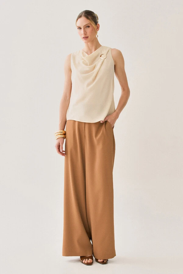 Pantalona de Alfaitaria Botão Forrado