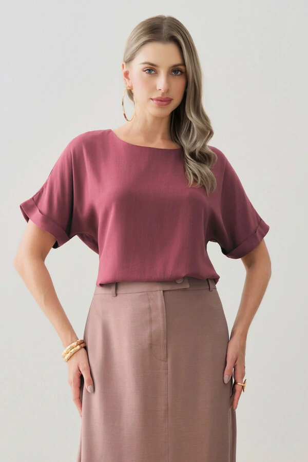 Blusa Manga Morcego Dobrada