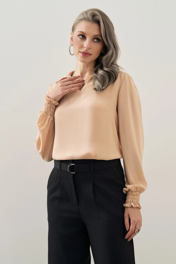 Blusa Manga Longa Punho Lastex Gola Polo Deocte V