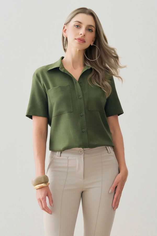 Camisa de Alfaiataria Bolso