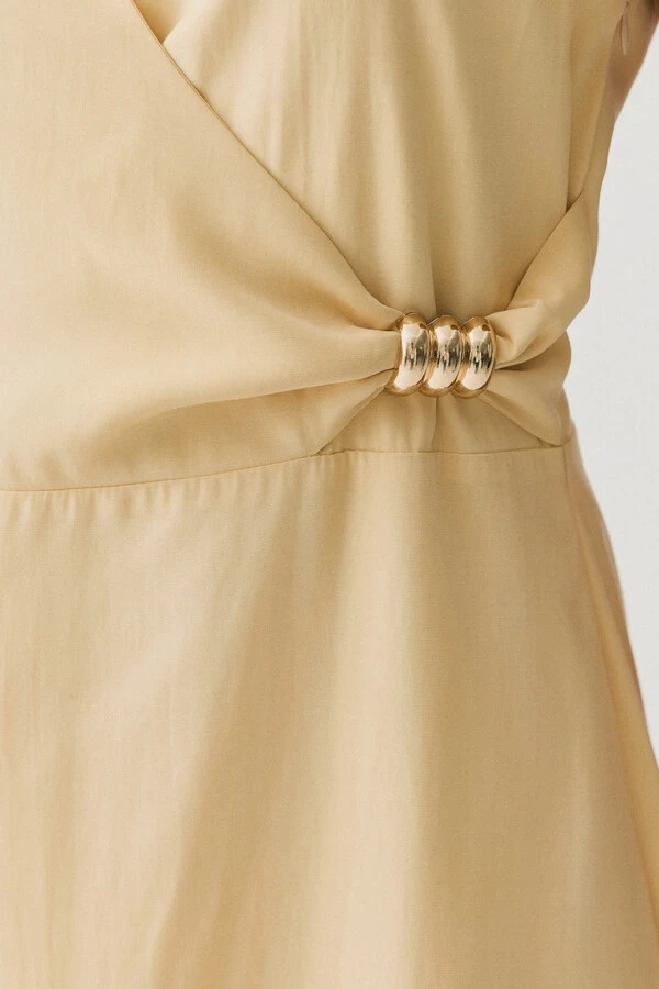 Vestido Midi Leve Transpasse Gold
