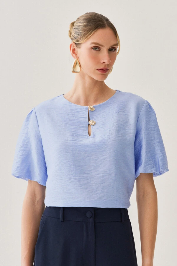 Blusa Manga Balonê Gold Double