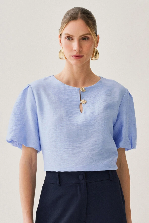 Blusa Manga Balonê Gold Double