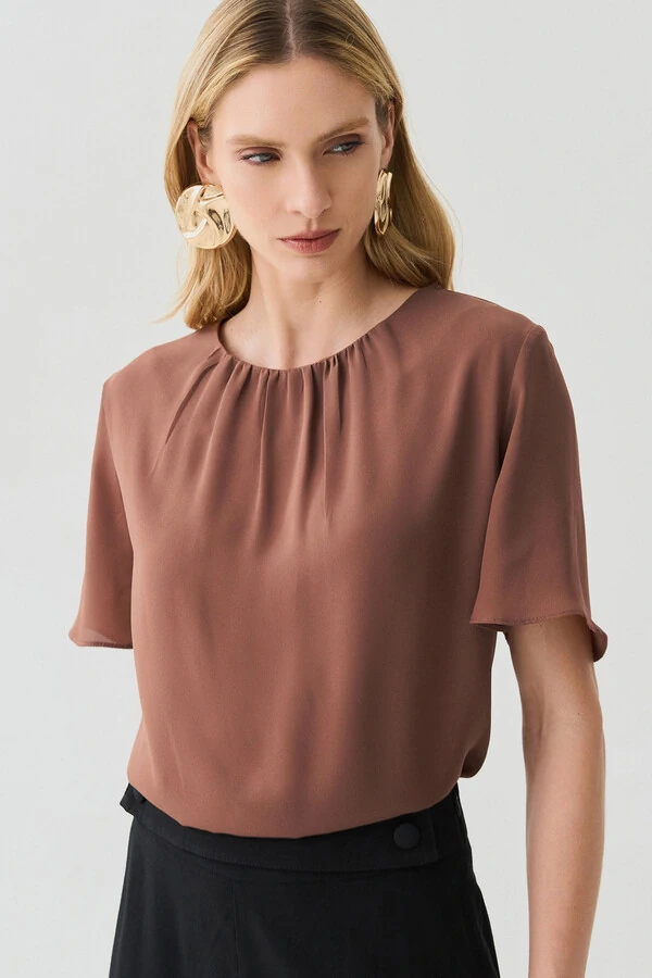 Blusa Decote Franizido