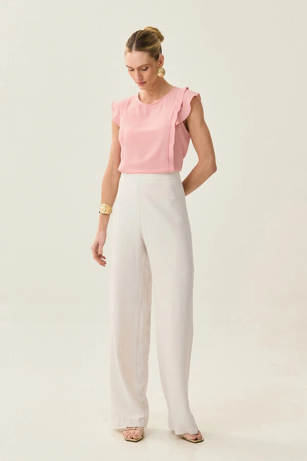 Regata Ombro Babado Prega