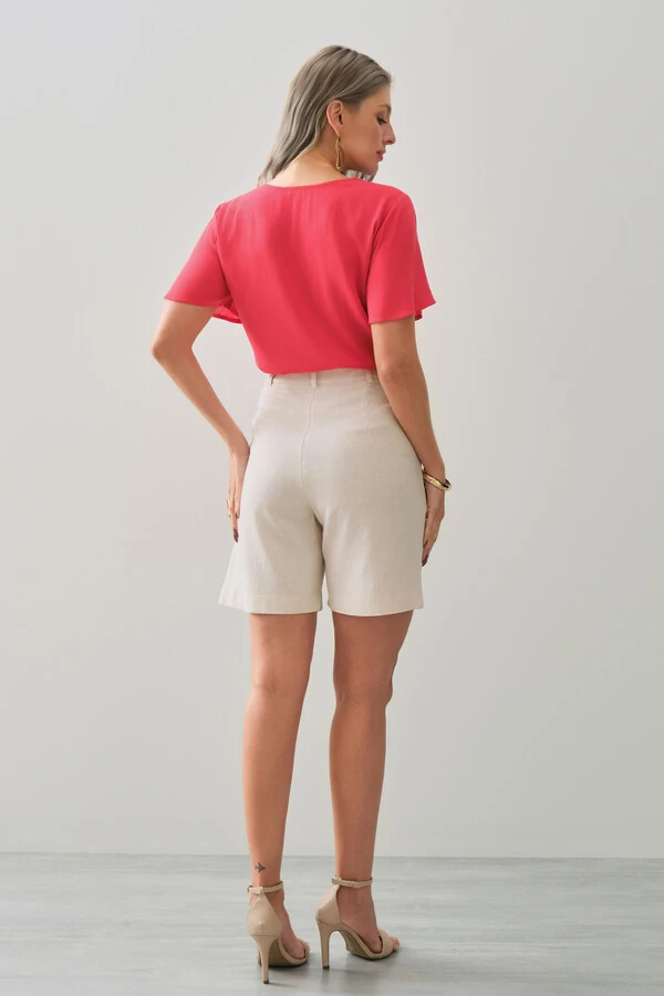 Blusa Decote V Pregas