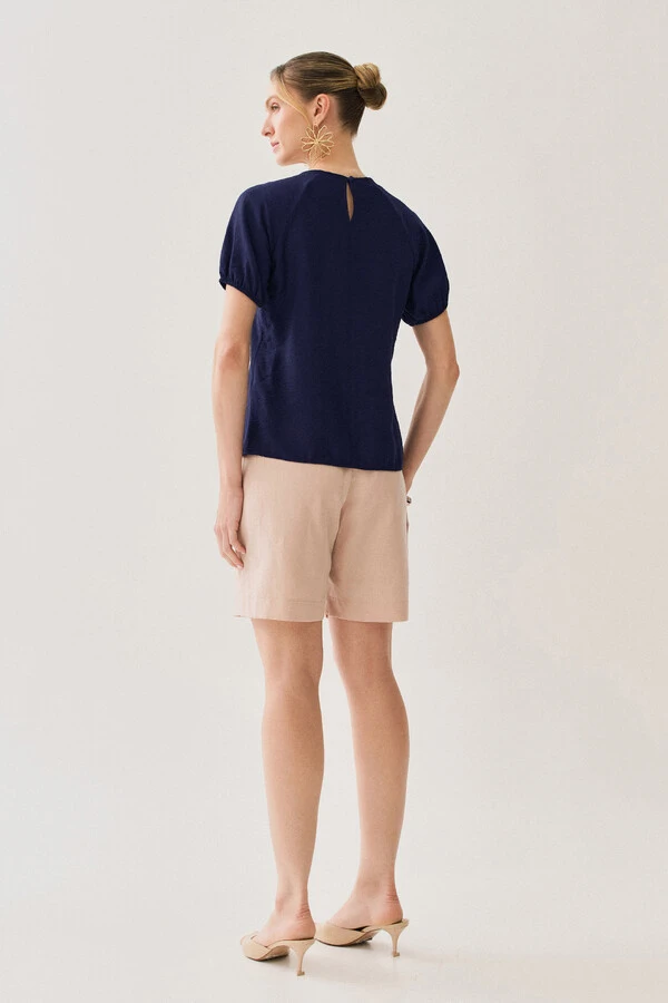 Blusa Manga Raglan Elástico Pregas