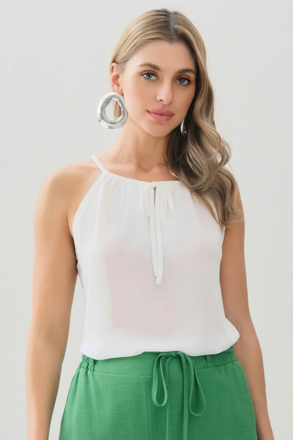 Alcinha Frente Única Decote Gota Laço