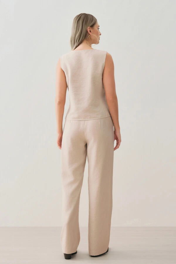 Conjunto de Camisa Regata Assimétrica Pence Mini Botões Gold