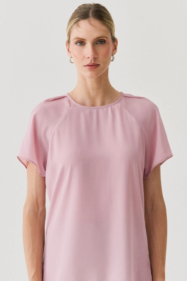Blusa Manga Raglan Ombro Prega