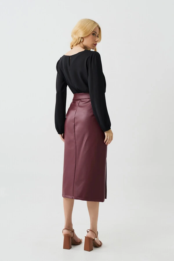 Blusa Manga Longa Ombro Recortes Double