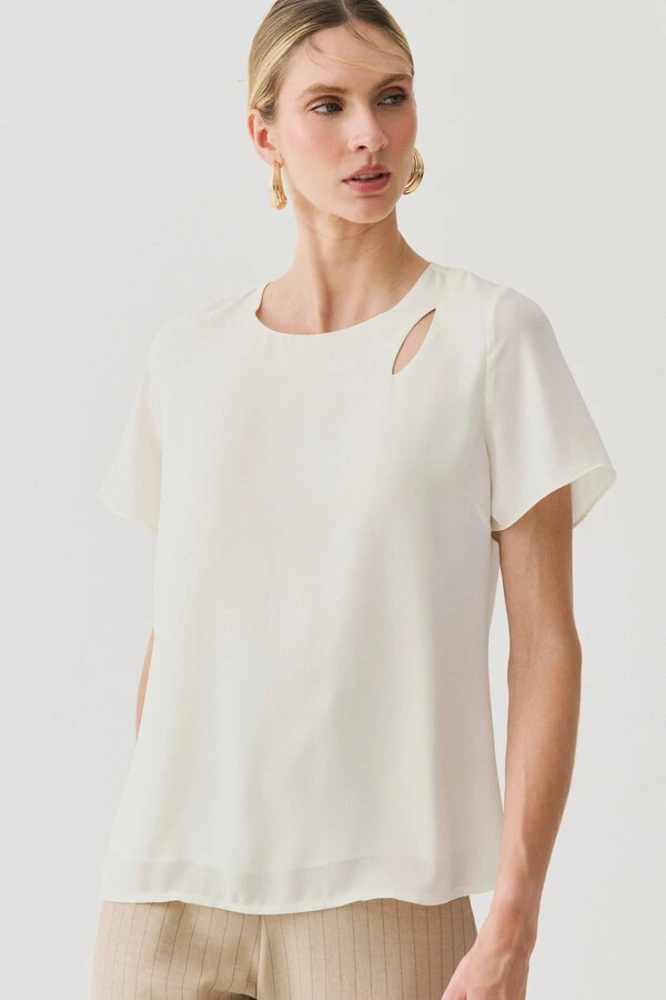 Blusa Assimétrica Dupla Ombro Cut Out