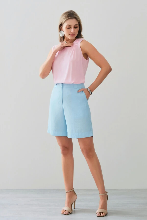 Regata Assimétrica Decote V Ombro Pregas