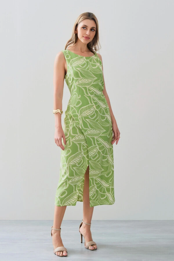 Vestido Midi Regata Assimétrico Transpassado Folhagem Um Ombro Torcido Lateral Franzida