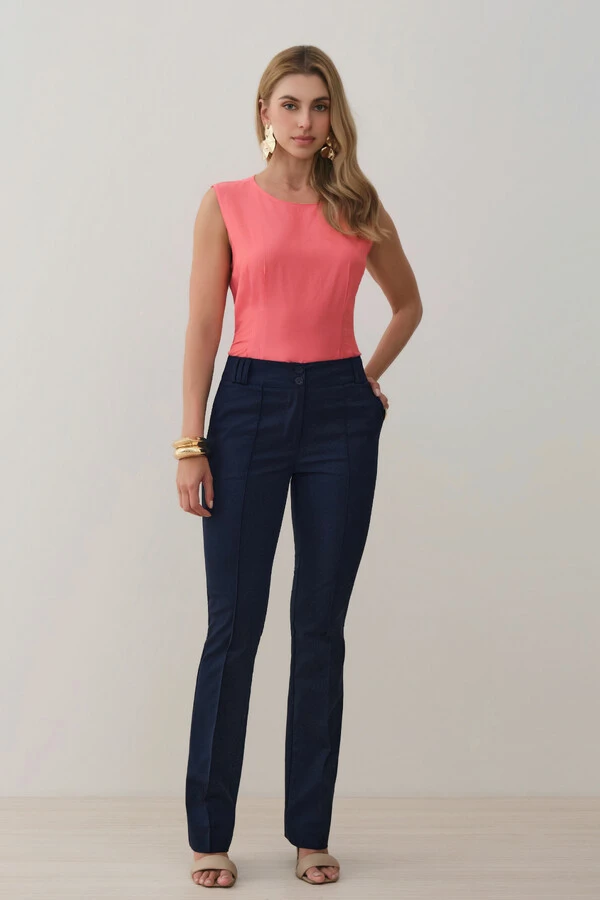 Calça Flare de Alfaitaria Double Passantes Triple Nervura