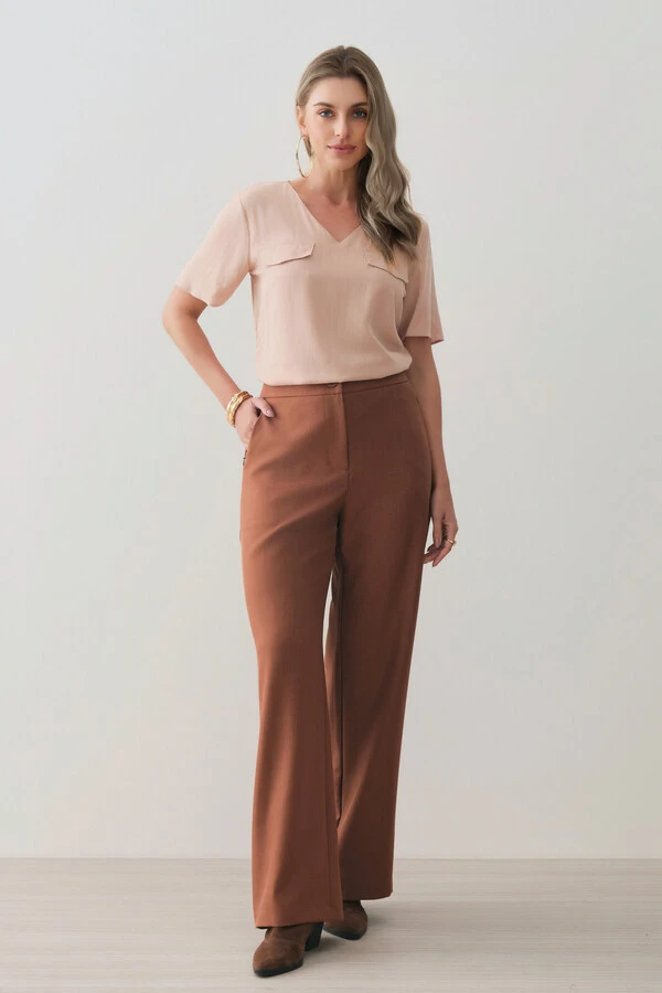 Blusa Decote V Abas