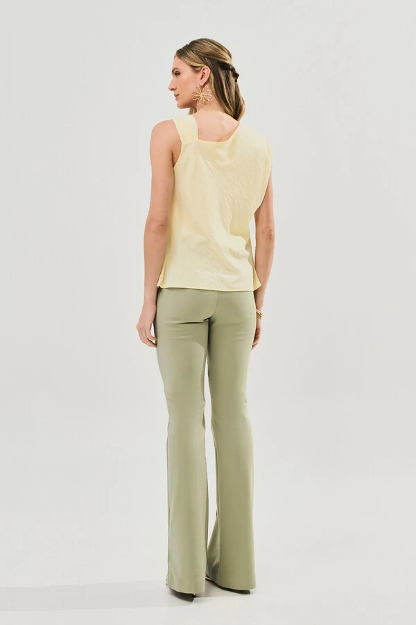 Blusa Assimétrica Alça Gold Pregas