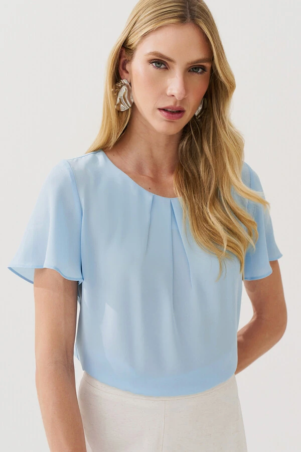 Blusa Decote Pregas