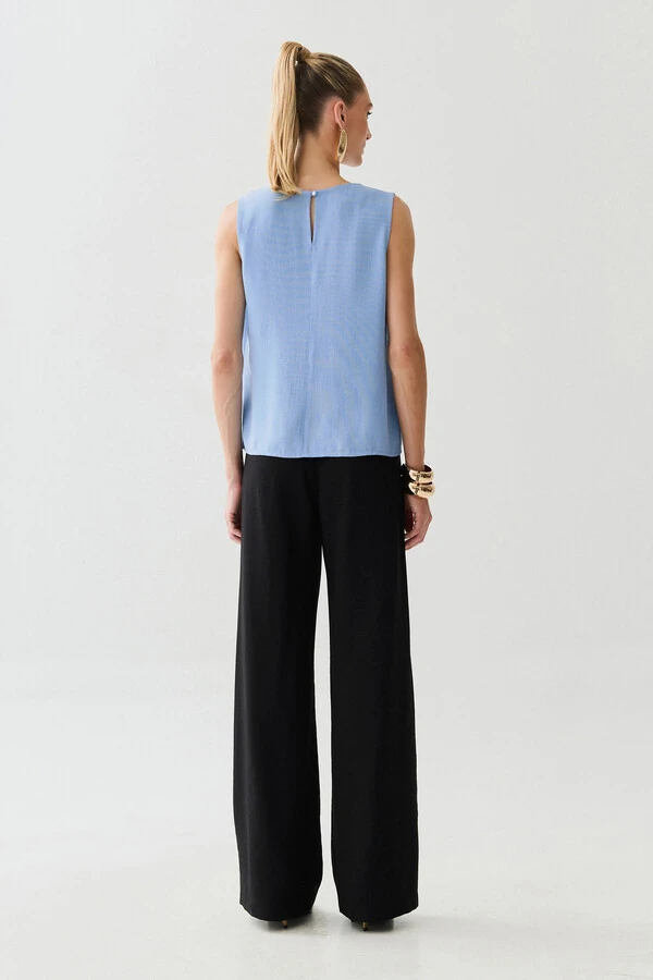 Regata Assimétrica Decote V Ombro Pregas