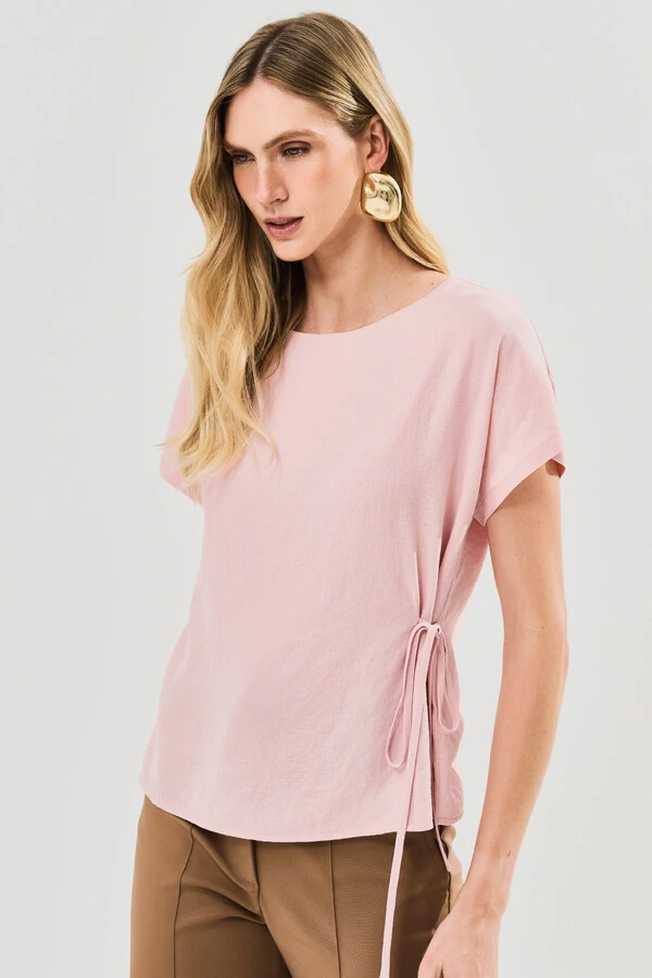 Blusa Manga Morcego Lateral Laço
