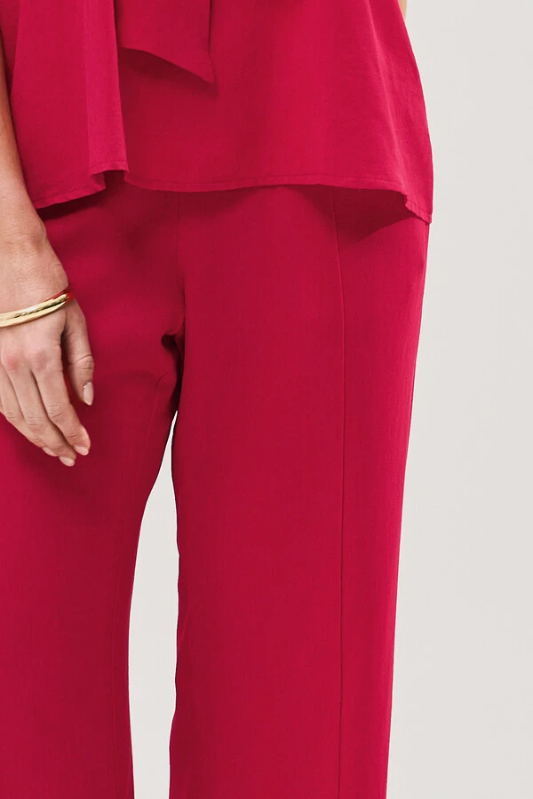 Conjunto de Blusa Regata Frente Única Faixa e Pantalona Nervura