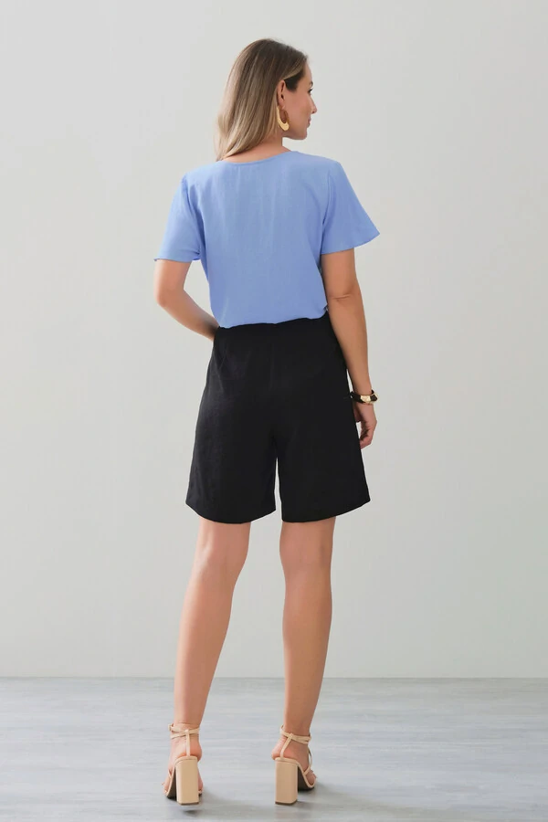 Blusa Decote V Preguinhas Triple