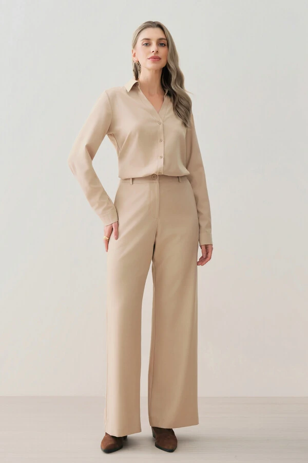 Conjunto de Alfaiataria de Camisa Manga Longa e Calça Reta