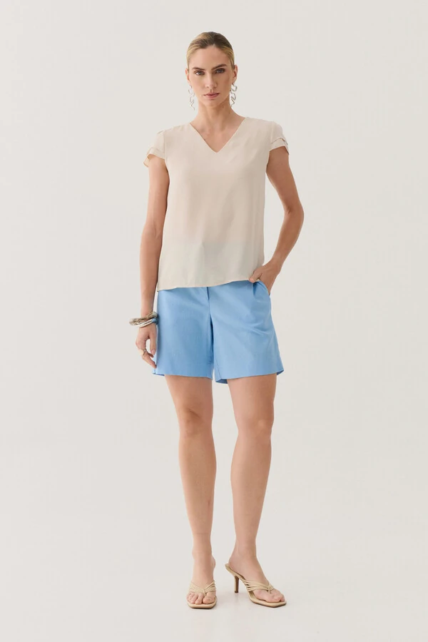 Blusa Manga Dupla Decote V
