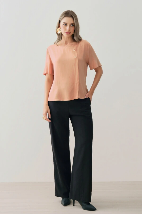 Blusa Prega Botões Gold Double