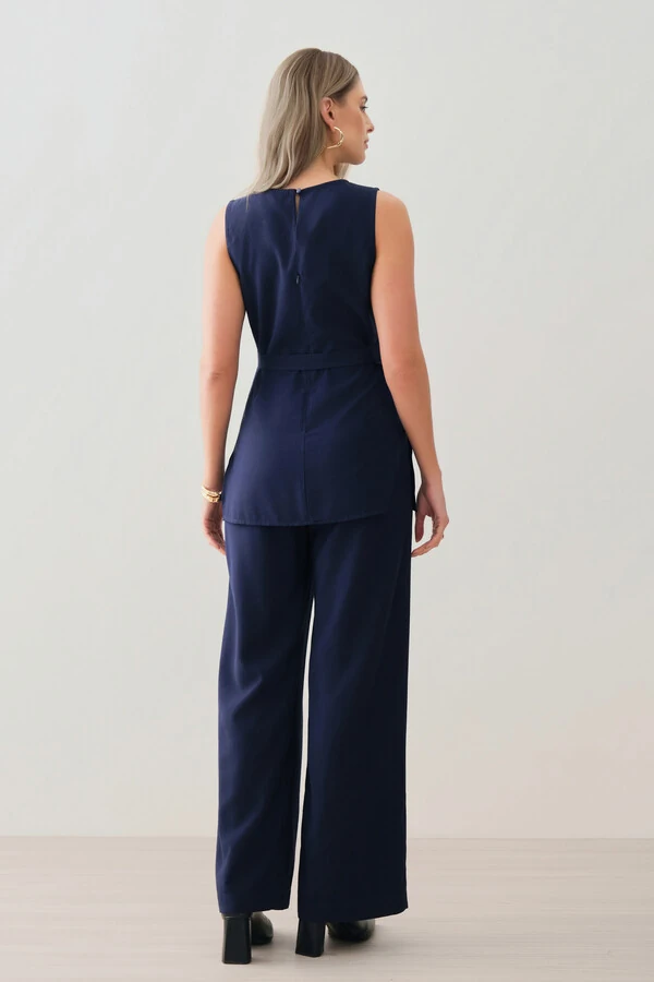 Conjunto de Alfaiataria de Regata Recorte Cinto Fivela