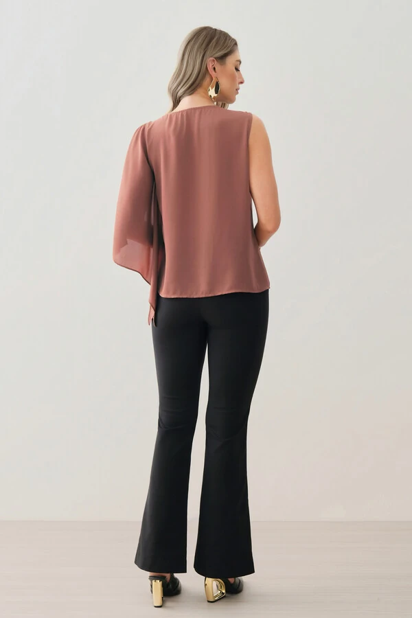 Regata Assimétrica Ombro Esquerdo Faixa Gold