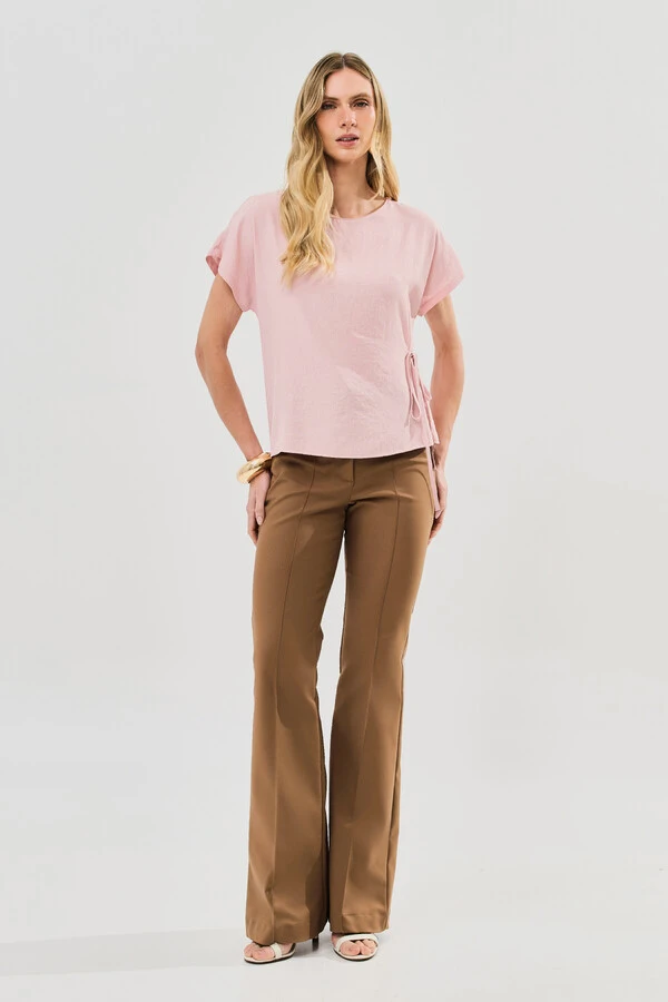 Blusa Manga Morcego Lateral Laço