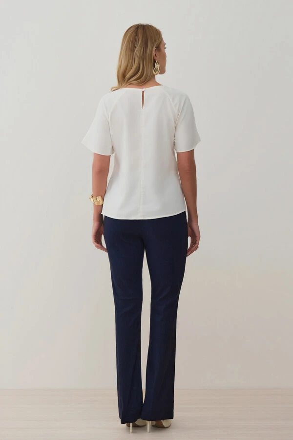 Blusa Manga Raglan Cinto Embutido