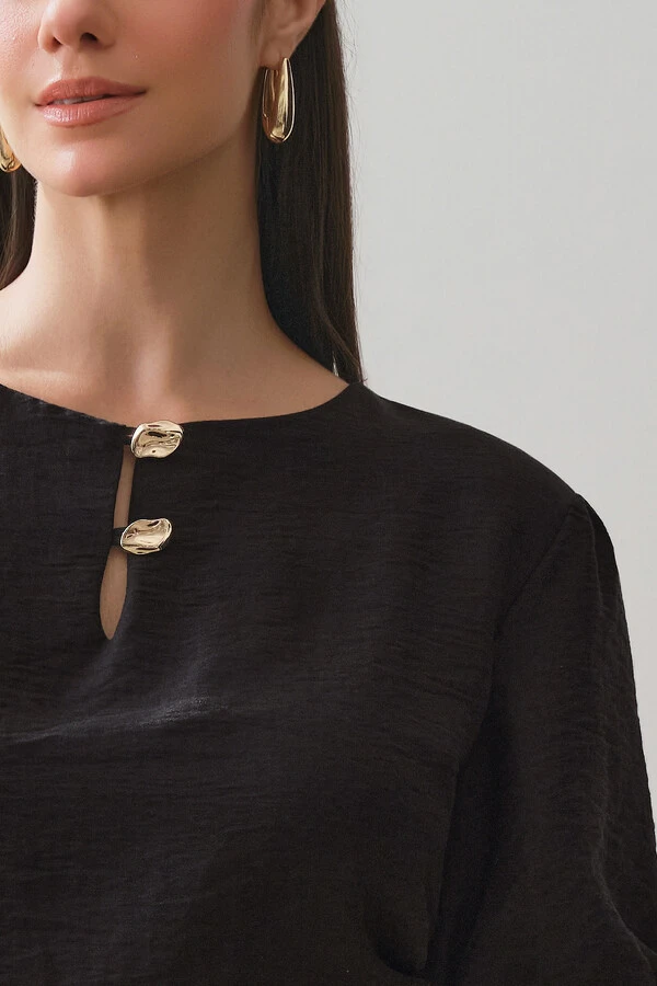 Blusa Manga Balonê Gold Double