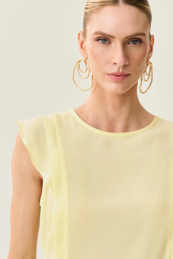 Regata Ombro Babado Prega