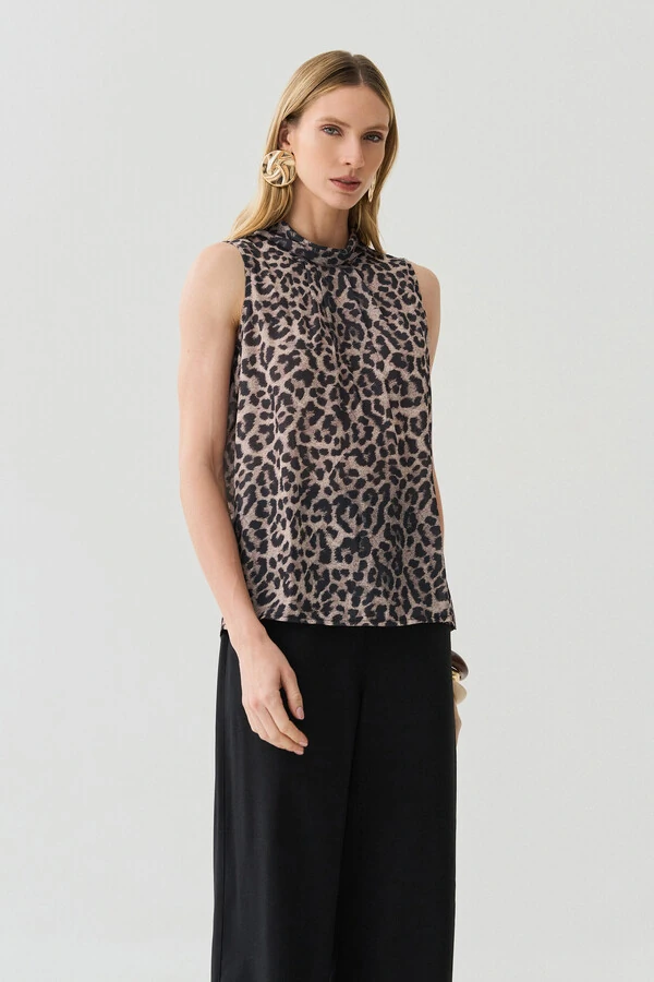 Regata Onça Gola Dobrada Franzido