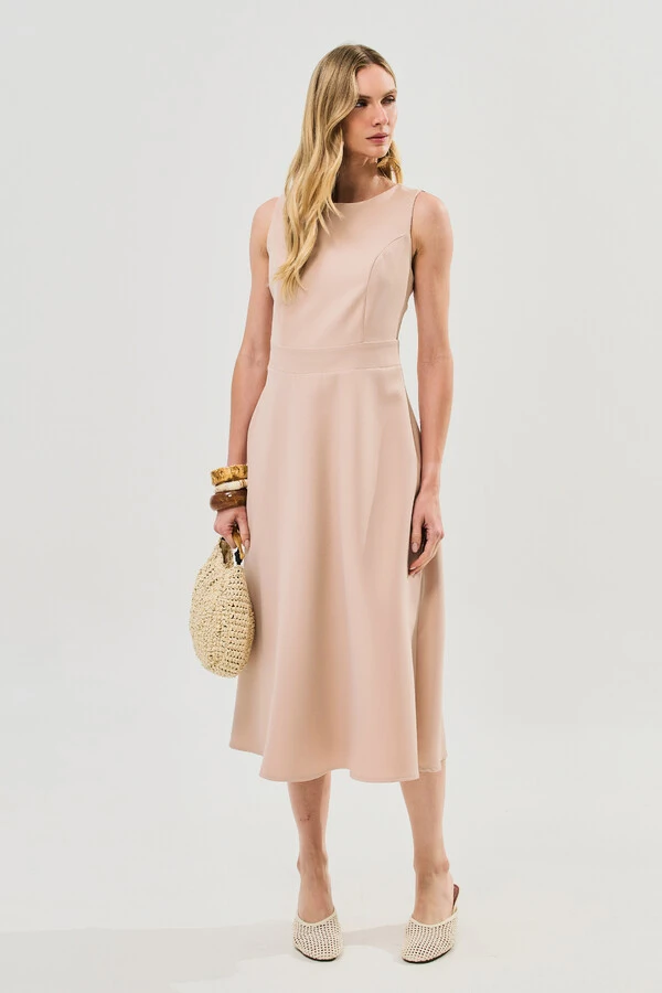 Vestido Midi Regata de Alfaiataria Recortes