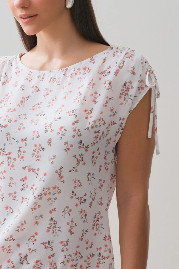 Regata Ombro Amblo Laço Puxante Floral