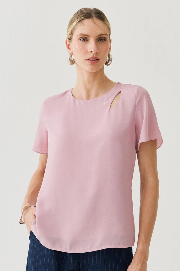 Blusa Assimétrica Dupla Ombro Cut Out