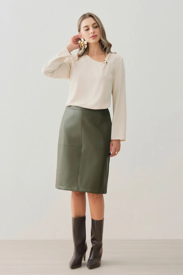 Blusa Decote V Assimétrico Gold