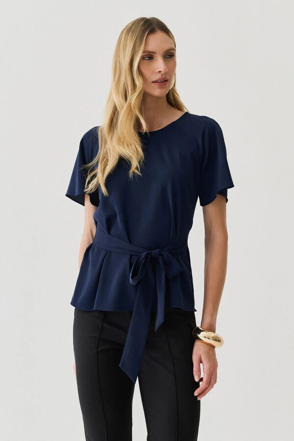 Blusa Manga Raglan Cinto Embutido