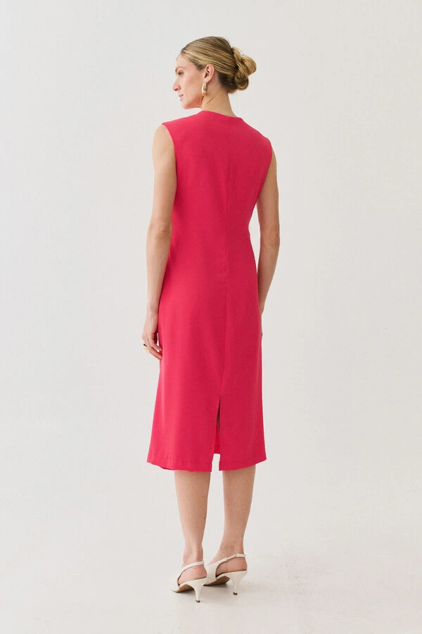 Vestido Midi Regata Decote Assimétrico Franzidos