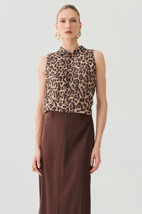 Regata Onça Gola Dobrada Franzido