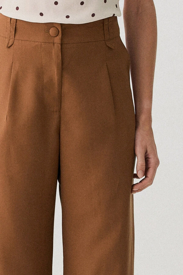 Pantalona Passante Double Prega Botão Forrado