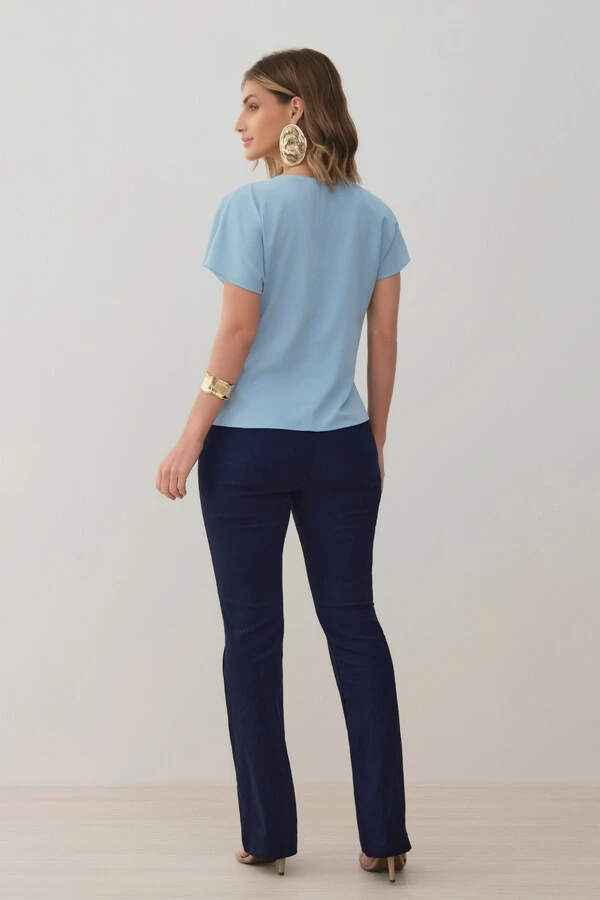 Blusa Manga Morcego Evasê Cinto Embutido