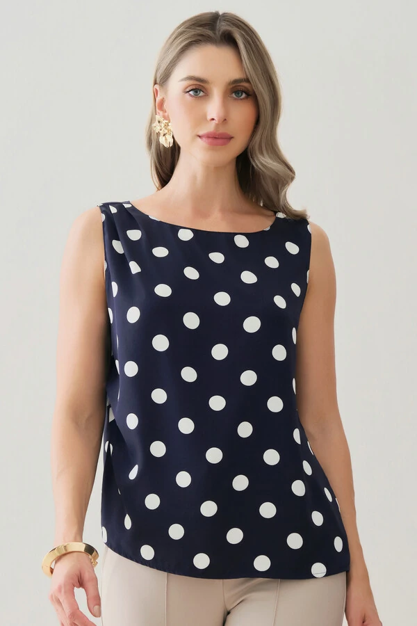 Regata Assimétrica Poa Cintura Direita Pregas