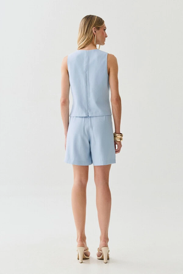 Conjunto de Blusa Regata Pence e Shorts Botão Forrado