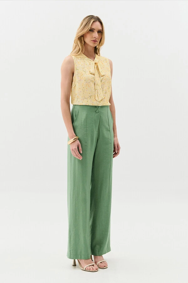 Regata Floral Gola Baixa Laço