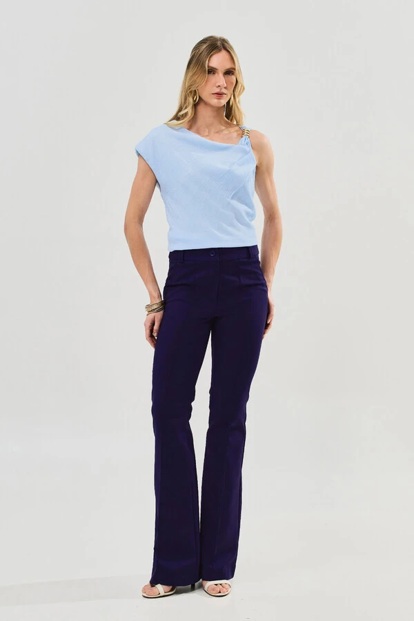 Blusa Assimétrica Alça Gold Pregas