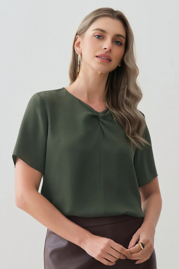 Blusa Decote V Torcido